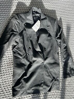 Double-Breasted Black Zara Women's Blazer Jacket